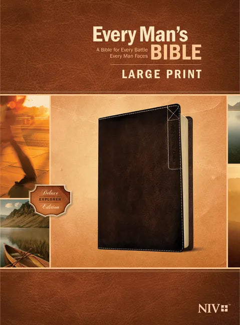 Every Man's Bible Niv, Large Print, Deluxe Explorer Edition (Leatherlike, Rustic Brown) - Imitation Leather