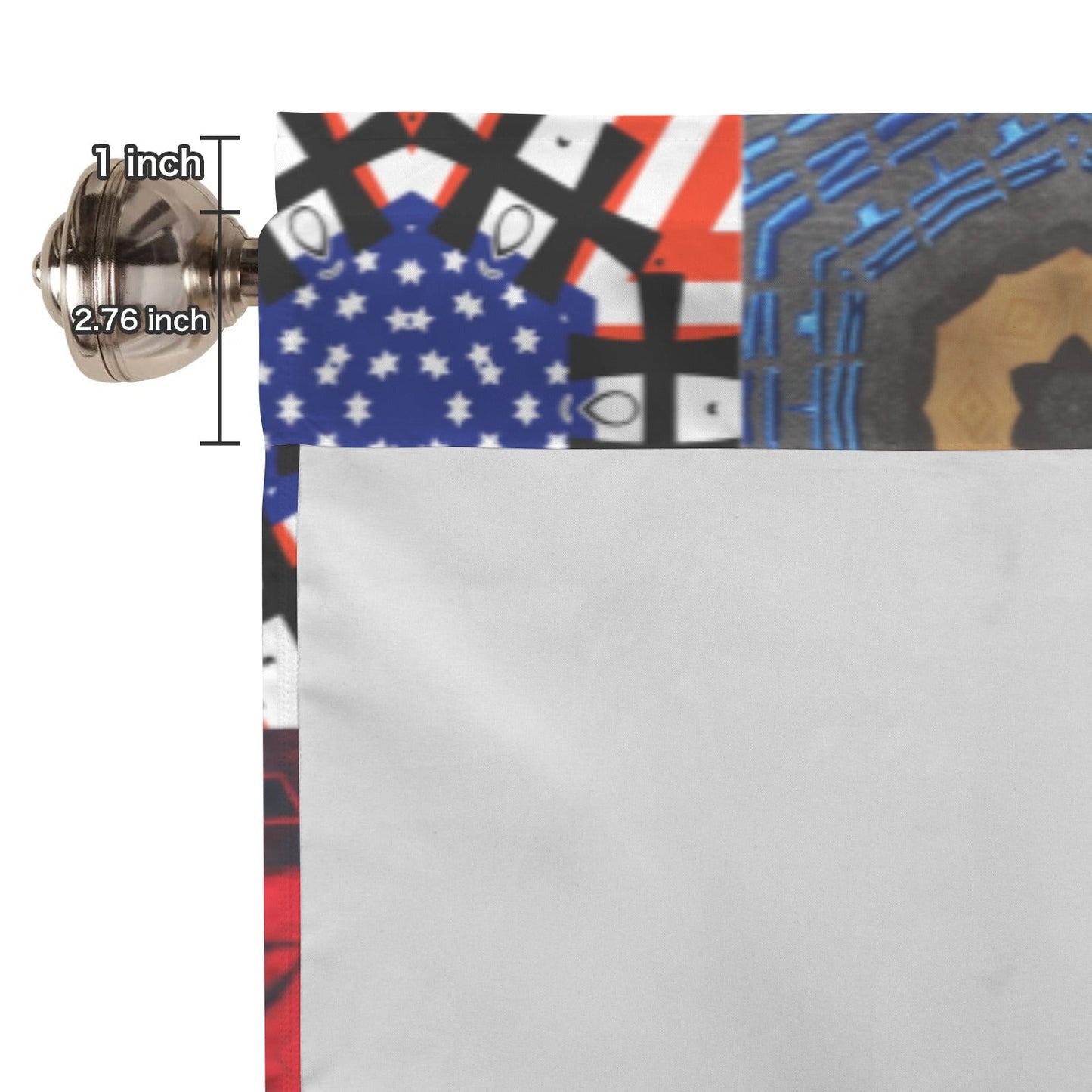 4th of July Pattern Short Window Valance Curtain 60" x 18"（Made in USA）