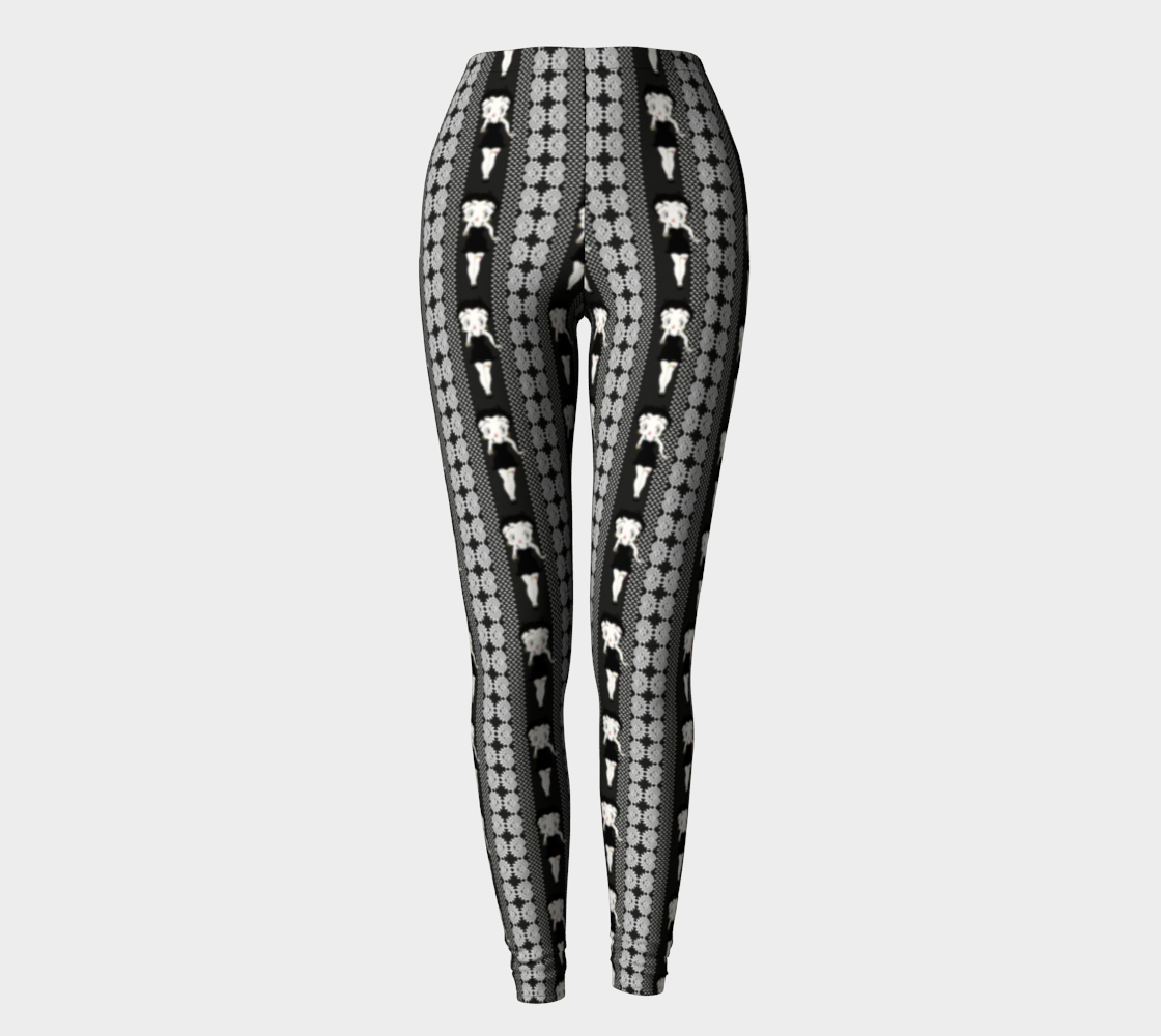 Betty Boop Design Striped Black Leggings