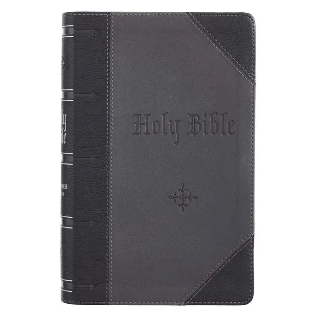 KJV Bible Giant Print 2-Tone Black/Dark Gray - Leather