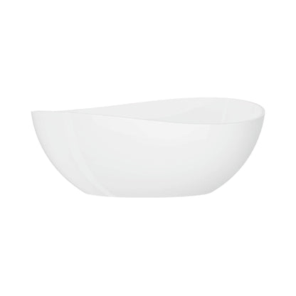 Nuvia 63-Inch Freestanding Glossy White Stone Resin Bathtub With Overflow And Drain (SAK42613)