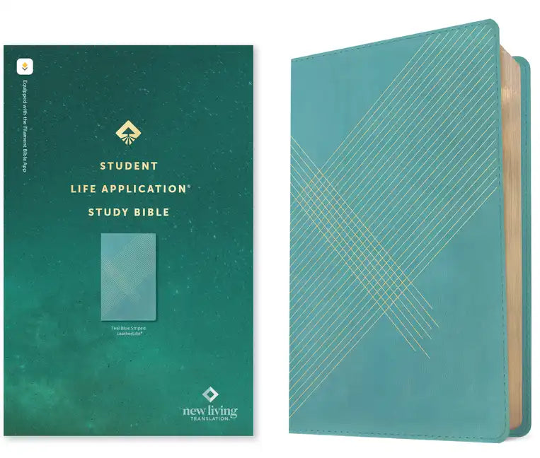 NLT Student Life Application Study Bible, Filament Enabled (Leatherlike, Teal Blue Striped, Red Letter) - Imitation Leather