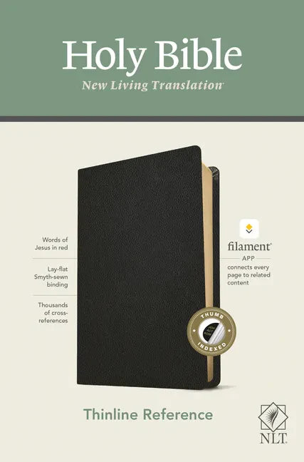 NLT Thinline Reference Bible, Filament Enabled Edition (Red Letter, Genuine Leather, Black, Indexed) - Leather