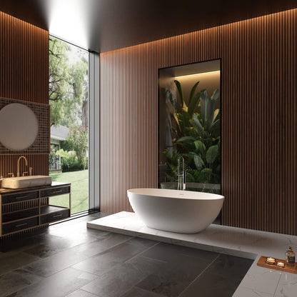 Nuvia Virella 65-Inch Luxury Freestanding Soaking Bathtub With Overflow And Pop-Up Drain (SAK69451)
