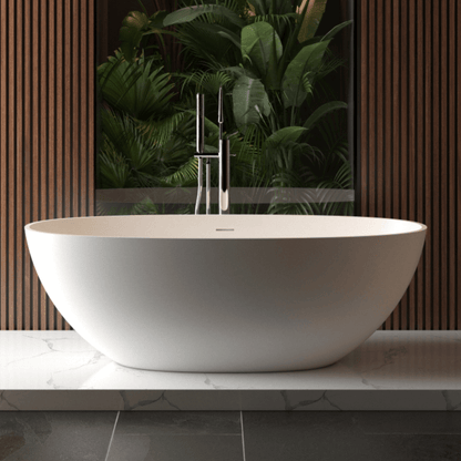 Nuvia Virella 65-Inch Luxury Freestanding Soaking Bathtub With Overflow And Pop-Up Drain (SAK69451)