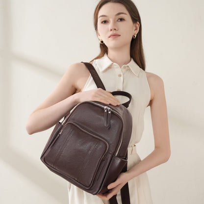 Genuine Cowhide Leather Travel Backpack