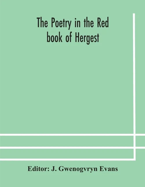 The poetry in the Red book of Hergest - Paperback
