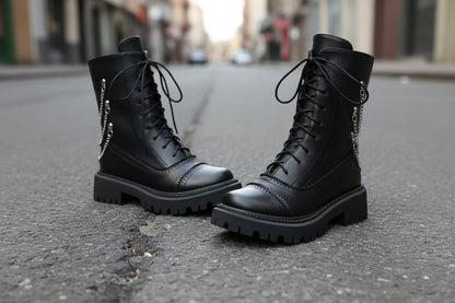 Women’s Chunky Heel Mid-Calf Dr. Style Boots – Large Size Fall & Winter Boot