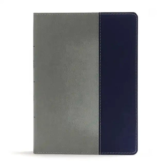CSB Apologetics Study Bible for Students, Gray/Navy Leathertouch: Black Letter, Teens, Study Notes and Commentary, Ribbon Marker, Sewn Binding, Easy-T - Imitation Leather