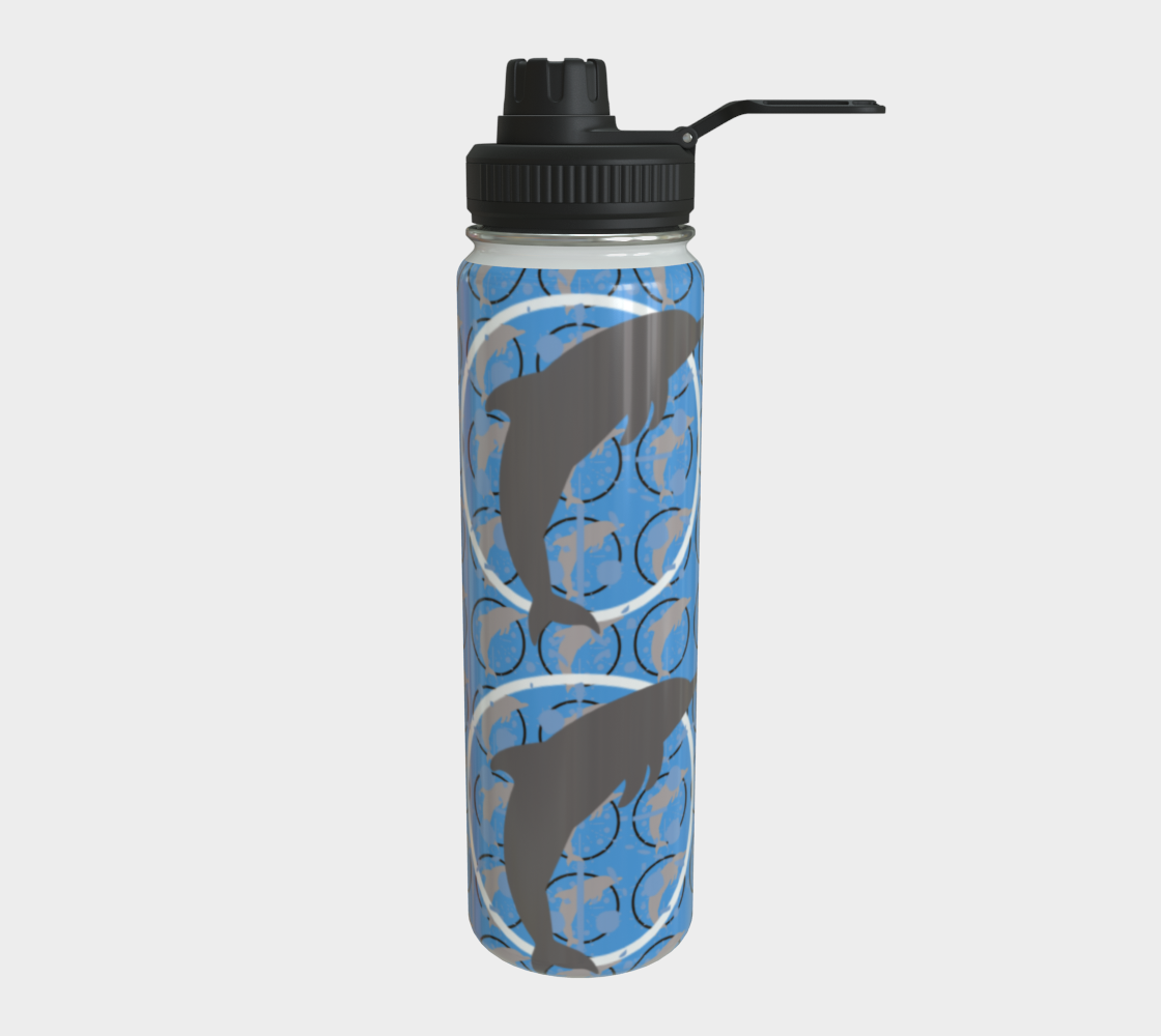 Blue Dancing Dolphins Steel Water Bottle