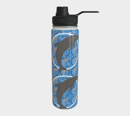 Blue Dancing Dolphins Steel Water Bottle