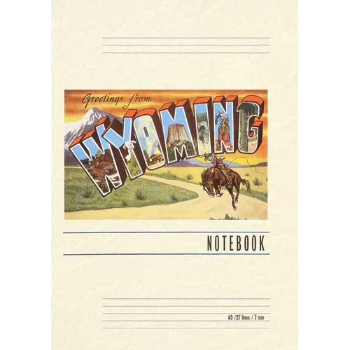 Vintage Lined Notebook Greetings from Wyoming - Paperback