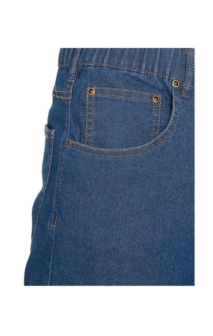 Men's Lightweight Casual Elastic Waist Pull-On Jeans – Denim & Twill Pants with Easy Fit