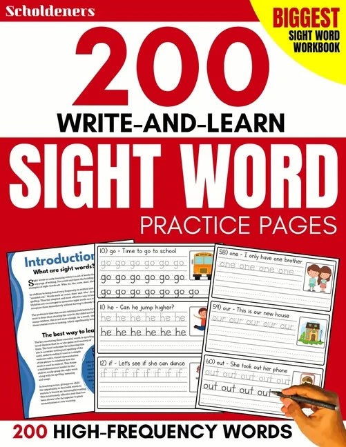 200 Write-and-Learn Sight Word Practice Pages: Learn the Top 200 High-Frequency Words Essential to Reading and Writing Success (Sight Word Books) - Paperback