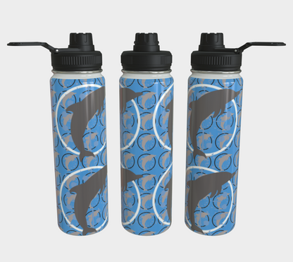 Blue Dancing Dolphins Steel Water Bottle
