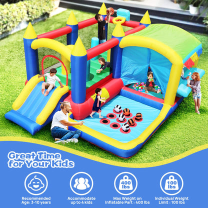 7-In-1 Inflatable Bounce House With Ball Pit, Obstacles And Bouncy Castle (SAK50823)