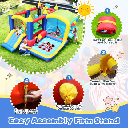 7-In-1 Inflatable Bounce House With Ball Pit, Obstacles And Bouncy Castle (SAK50823)