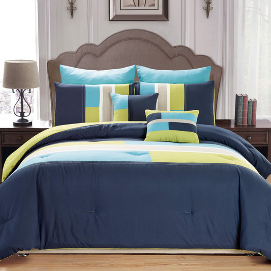 7-Piece: Luxury Bordered Queen Comforter Set