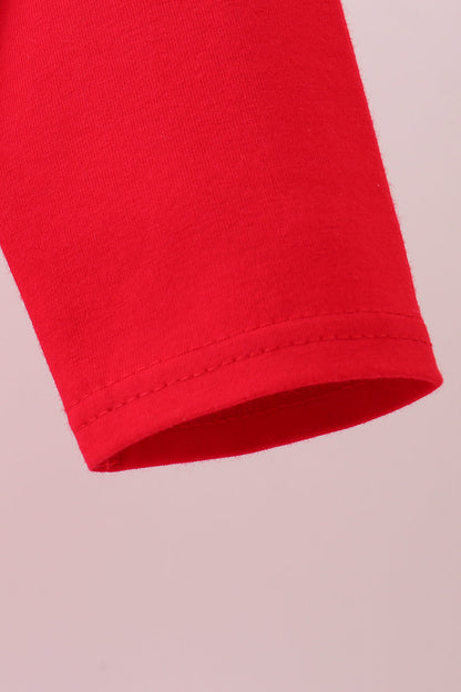 Premium Red Georgia applique top
