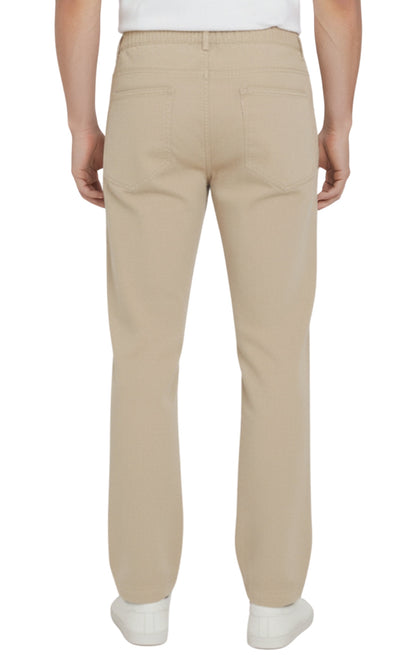 Men's Lightweight Casual Elastic Waist Pull-On Jeans – Denim & Twill Pants with Easy Fit