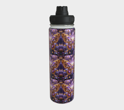 Crystal Purple Butterflies 24 oz Stainless Steel Water Bottle