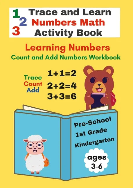 Trace and Learn Numbers Math Activity Book ages 3-6 Pre-School to 1st Grade - Paperback