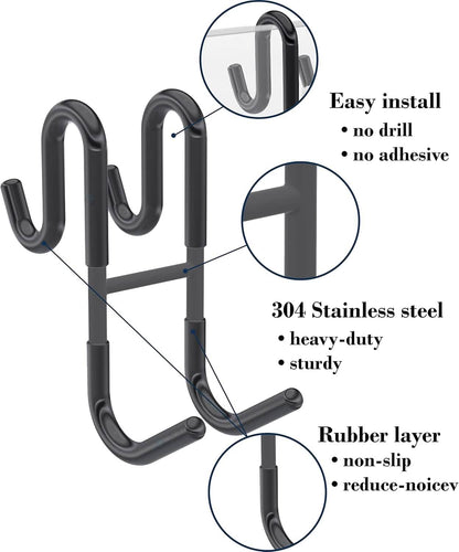 Rust-Resistant Door Mount Shower Hook – Strong Multifunctional Hanging Hook