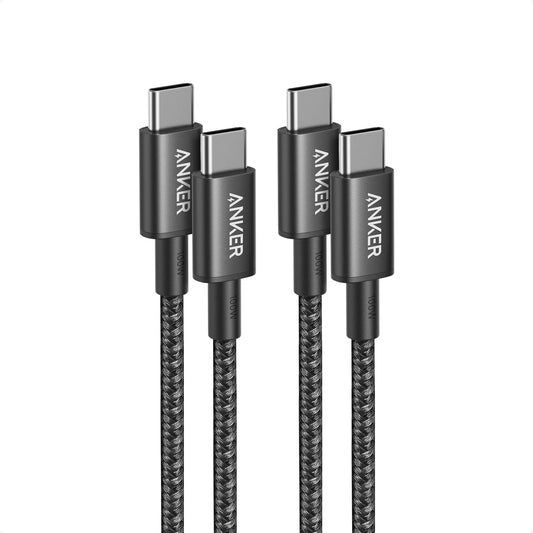 Anker USB C to USB C Cable, 2-Pack 3.3 FT (1 m) Type C 100W Fast Charging Cable for iPhone 17 Series, MacBook Pro 2020, Pixel, and More (Black, Not for Video Output)