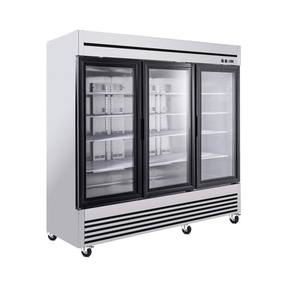 72 Cu.Ft Triple-Door Stainless Steel Commercial Reach-In Display Refrigerator (SAK26394)