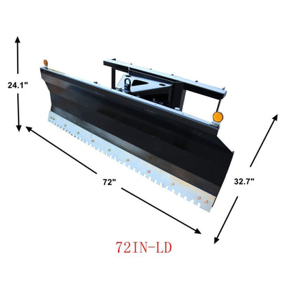 72-Inch Light-Duty Snow Plow Skid Steer Attachment With Dozer Blade And Universal Quick Attach (SAK71938)