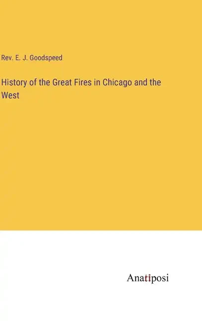 History of the Great Fires in Chicago and the West - Hardcover