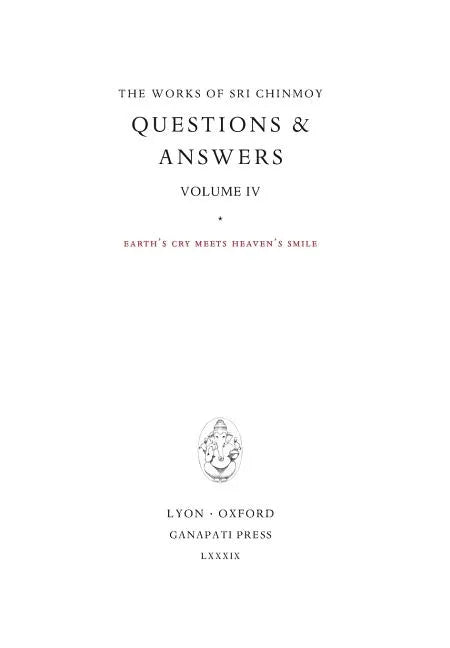 Answers IV: Earth's cry meets Heaven's Smile - Hardcover