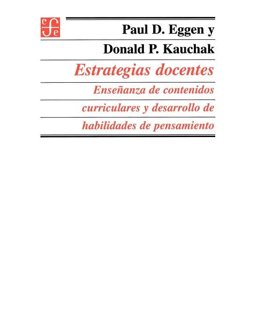 Estrategias Docentes: Ensenanza de Contenidos Curriculares y Desarrollo de Habilidades de Pensamiento - Paperback