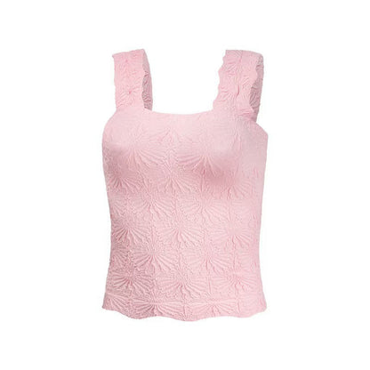 Women's Pleated Figure-flattering Square-neck Camisole