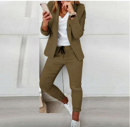 Lapel Blazer & Drawstring Trousers OL Suit – 12 Colors XS–3XL
