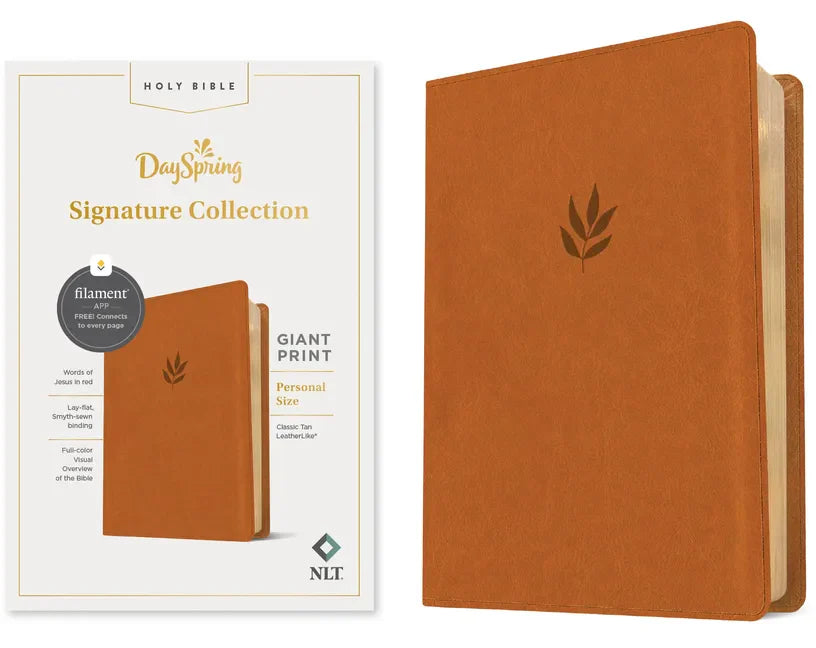 NLT Personal Size Giant Print Bible, Filament-Enabled Edition (Leatherlike, Classic Tan, Red Letter): Dayspring Signature Collection - Imitation Leather