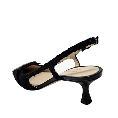 Atena Black Heel Slingback