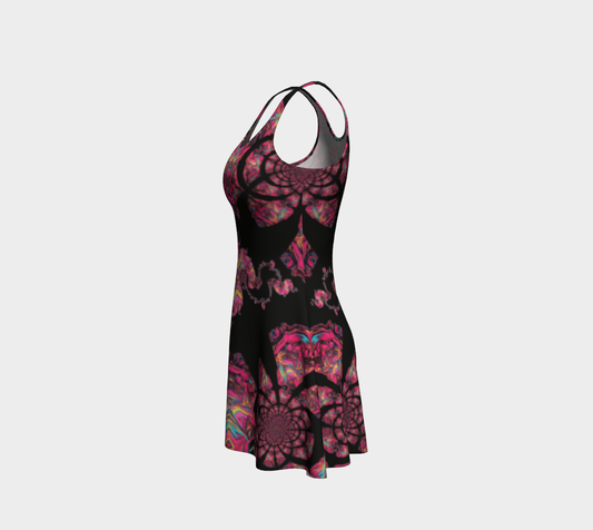 Pink Paisley Design Short Flared Dress