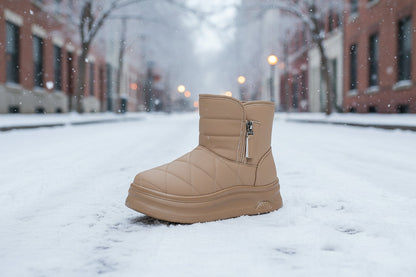 Women’s Warm Fleece-Lined Snow Boots – Casual Winter Anti-Slip Ankle Boots