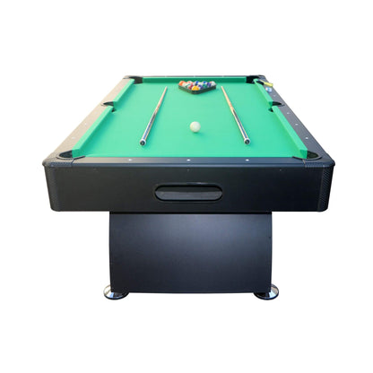 Premium 7FT Black Billiards Game Room Table For Home With Cue Sticks And Billiard Balls (SAK58210)