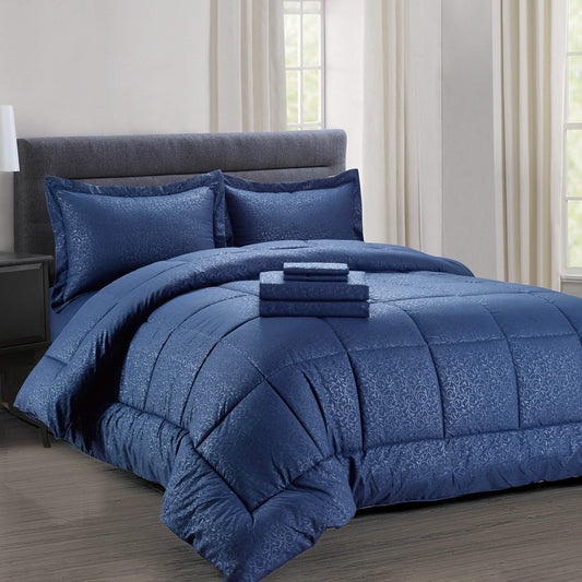 8-Piece: Plazatex Vine Microfiber Comforter Bed in A Bag Set