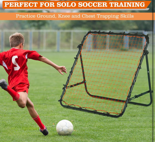 RayChee Portable Soccer Rebounder, 3.3×3.3FT/3.9×3.9FT Rebound Net with Quick Folding Design, Multi Angle Adjustment for Kids Teens & All Ages, Soccer