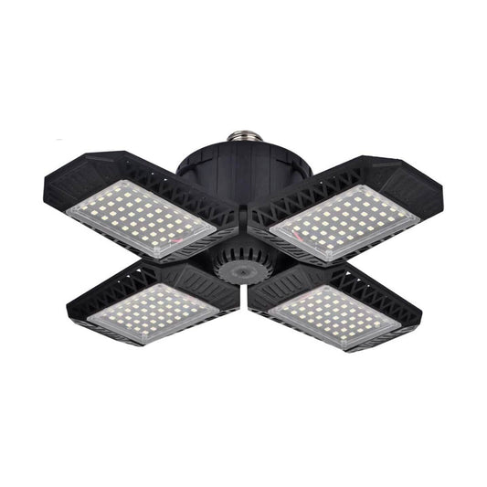 80W Deformable LED Garage Ceiling Lights with 4 Adjustable Panels