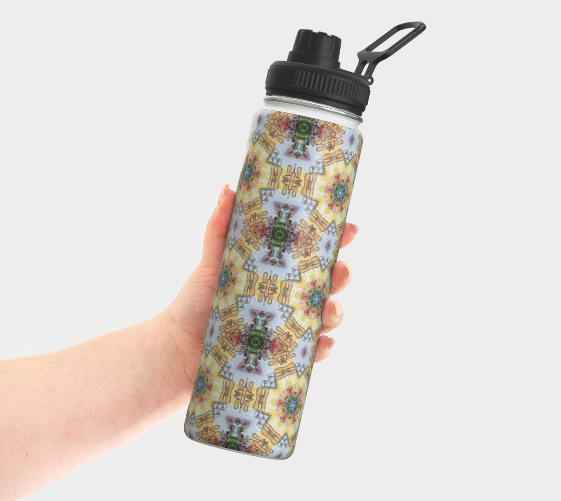 Gold Star Pattern Steel Water Bottle