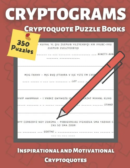 Cryptograms Puzzle Books for Adults: Cryptoquote books, Inspirational and Motivational, Cryptoquote Puzzle Books for adults (Cryptic Puzzles) - Paperback