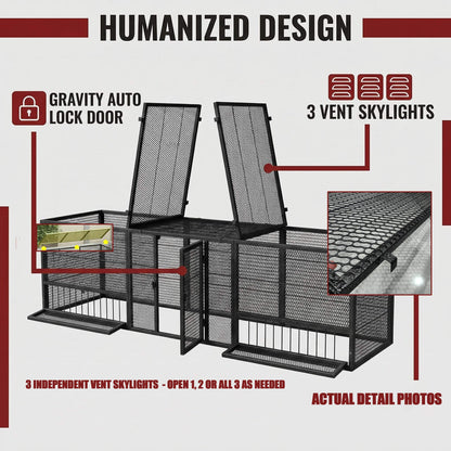83-Inch Heavy-Duty Outdoor Metal Chicken Coop (SAK24679)