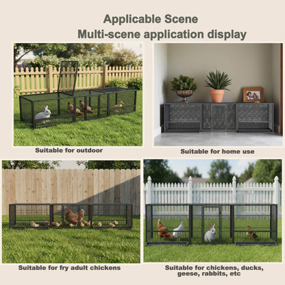 83-Inch Heavy-Duty Outdoor Metal Chicken Coop (SAK24679)