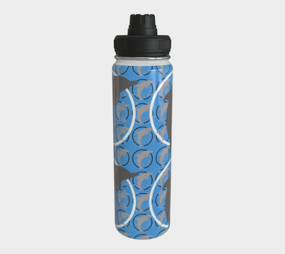 Blue Dancing Dolphins Steel Water Bottle