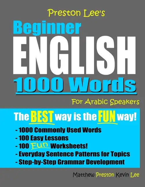 Preston Lee's Beginner English 1000 Words For Arabic Speakers - Paperback