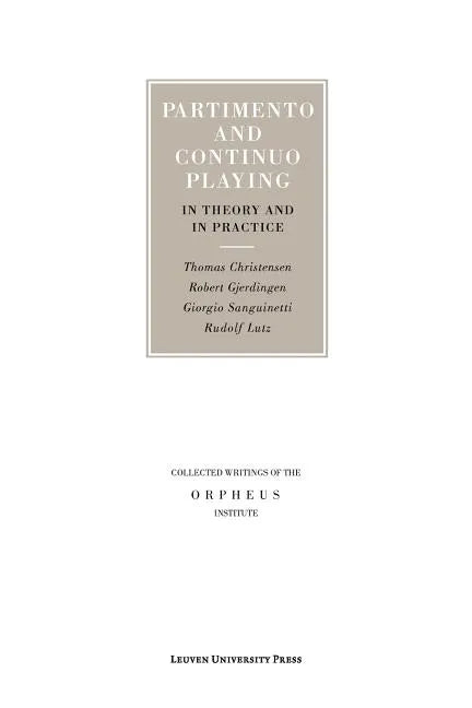 Partimento and Continuo Playing in Theory and in Practice - Paperback